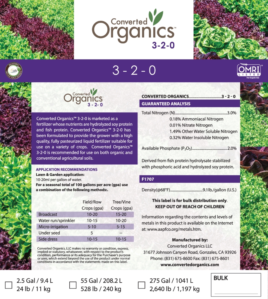 Converted Organics Agriculture Products